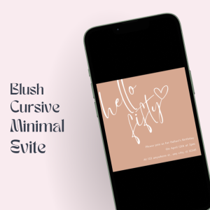 Cursive 50th Birthday Invitation Card