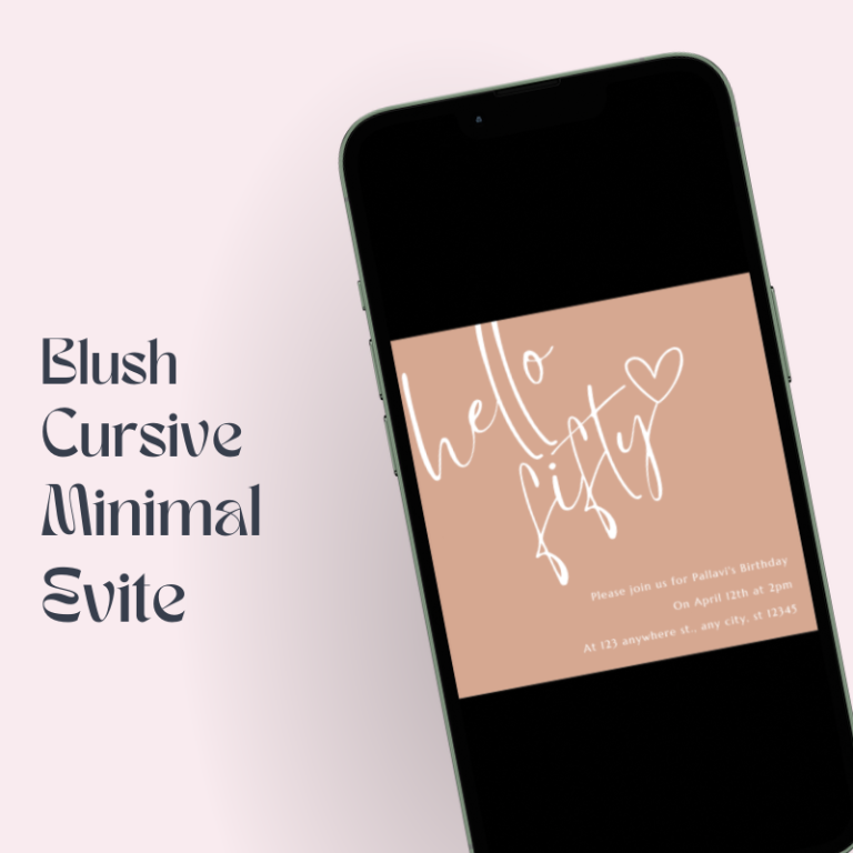 Cursive 50th Birthday Invitation Card